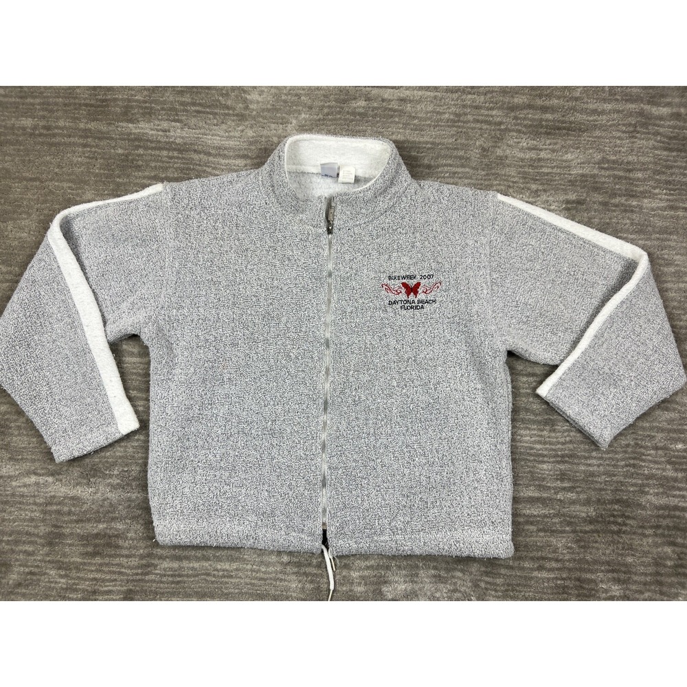 ESY‎ Sportswear Fleece Jacket Women XXL Gray Daytona Beach Bikeweek 2007